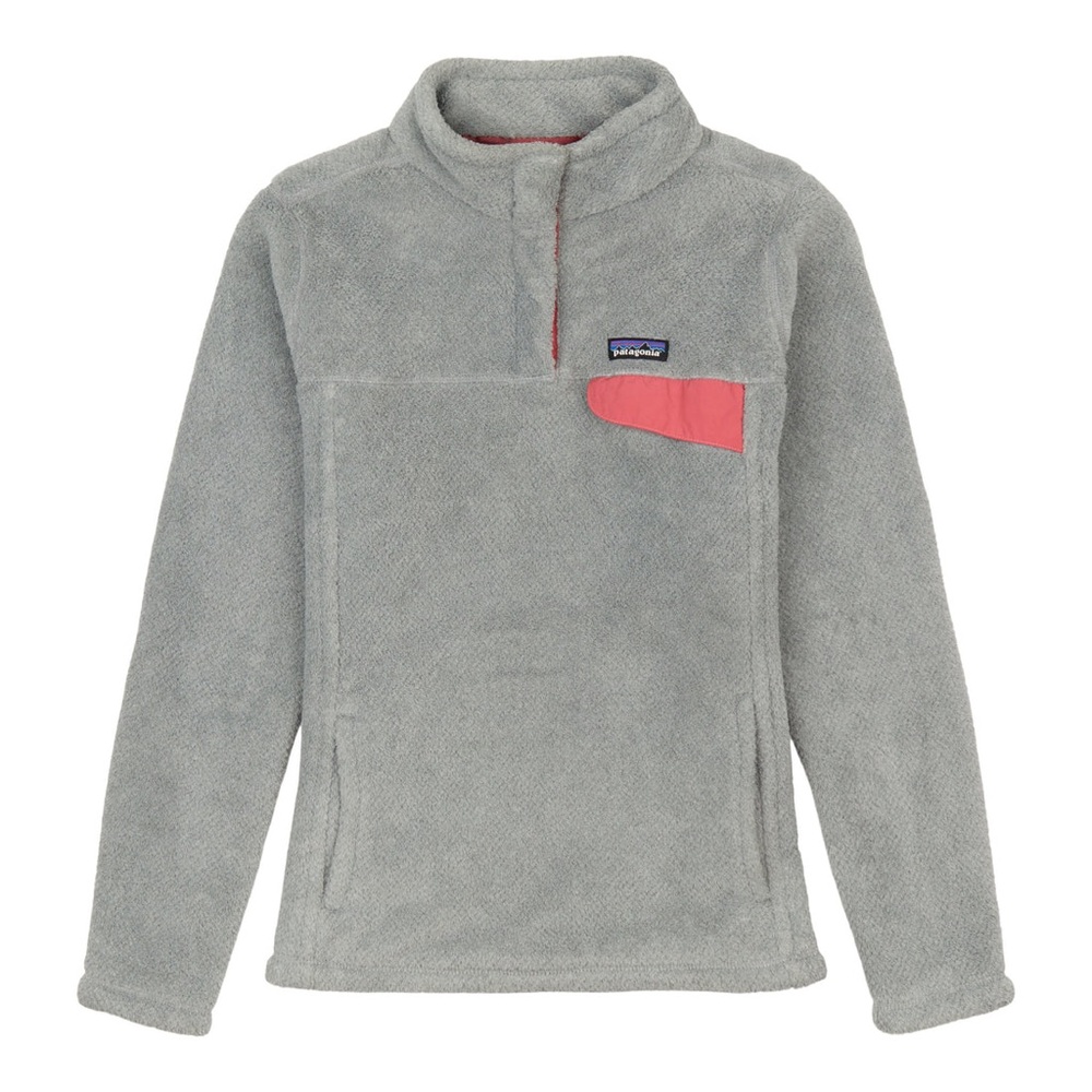 Patagonia Women's Re-Tool Snap-T Pullover in Grey & Pink Size M